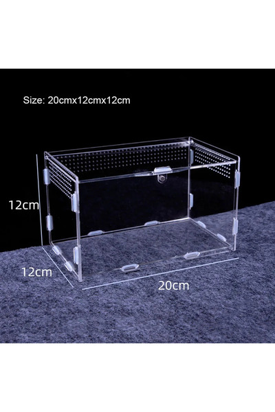 Choice1 20cmx12cmx12cm Transparent Reptile Pet Breeding Box Crawling Pet Feeding Box Lizard Silkworm Scorpio