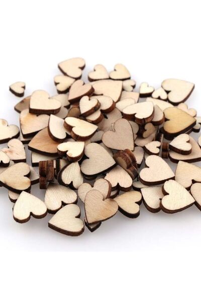 Choice مزيج من الأحجام 100 قطعة 100 قطعة أحجام مختلطة خشبية فارغة على شكل قلب...
