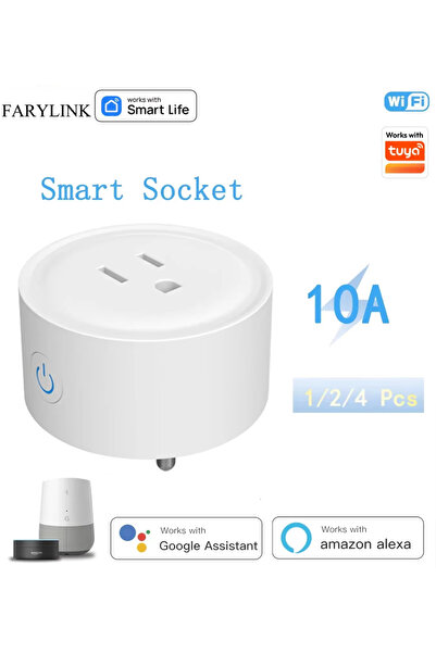 Choice1 1 pcs Beige FARYLINK WiFi Smart Plug US Standards 10A Standards Smart Socket Timeing Voice Control S