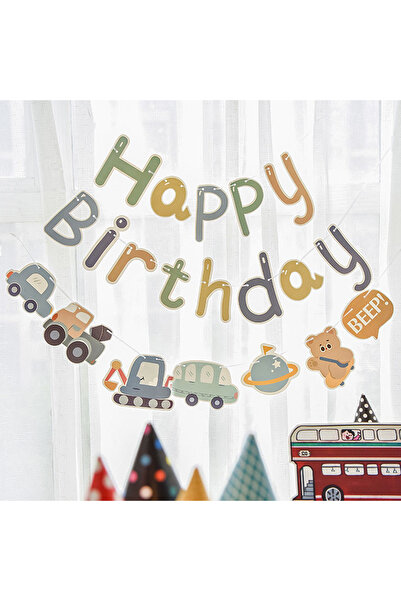 Choice لافتات ورقية أخرى لسيارات هندسة المرور، لافتات حفلات أعياد ميلاد الأطفال، عيد ميلاد سعيد، خلفية