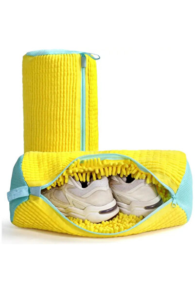 Choice حقيبة غسيل صفراء مبطنة بشبكة لحماية أحذية الغسيل مصنوعة من ألياف ناعمة...