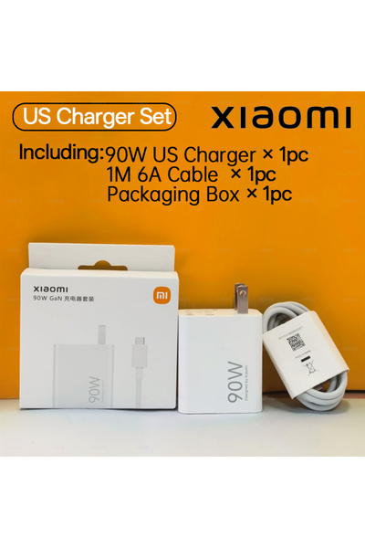 Xiaomi 90W US Charger Set Original 90W Charger POCO X7 Pro EU Adapter Hypercharge with USB Type C Cable fo