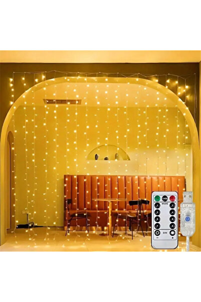 Choice ستارة LED بإضاءة دافئة 3 متر × 1 متر مزودة بمنفذ USB مع جهاز تحكم عن ب...