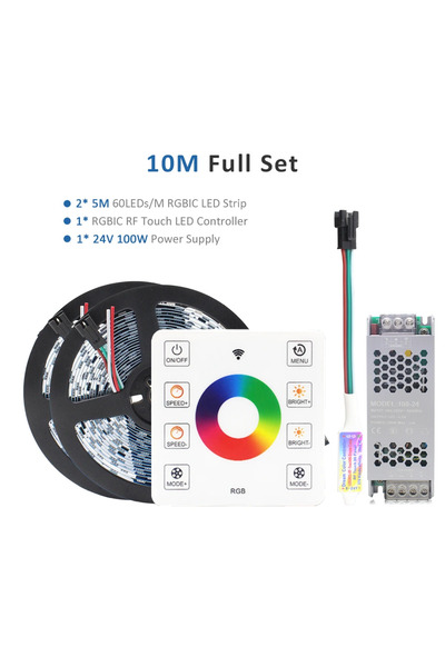 Choice مجموعة كاملة من 10 أمتار 24 فولت RGB IC لسباق الخيل وشريط إضاءة LED لل...