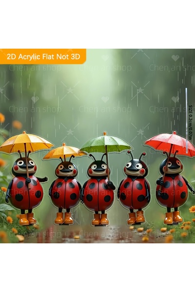 Choice 5 قطع من الحشرات اللطيفة ثنائية الأبعاد، مظلة حشرات لطيفة للعب ديكور ا...