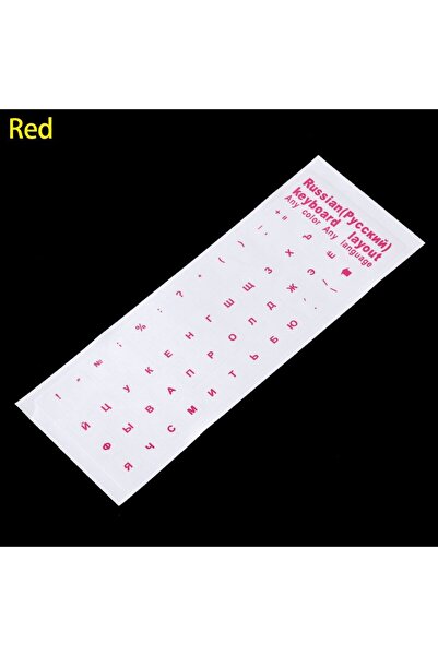 Choice ملصق لوحة مفاتيح كمبيوتر محمول روسي أحمر شفاف قابل للإزالة من مادة الب...