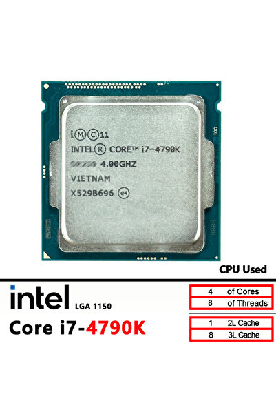 Intel Used Core i7-4790K i7 4790K 4.0 GHz Quad-Core Eight-Thread CPU 88W 8M A 1150