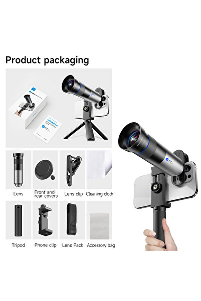 Choice عدسة MARTVSEN المقربة 28X مع حامل ثلاثي القوائم ممتد لهاتف iPhone 15/1...