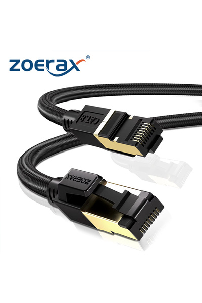 Choice كابل إيثرنت ZoeRax CAT8 أسود بطول 3 أمتار، بسرعة 40 جيجابت في الثانية ...