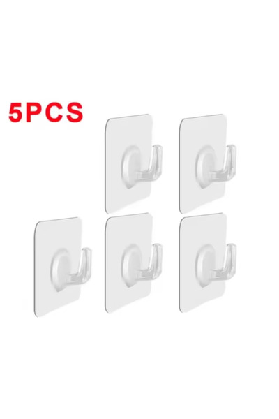 Choice 6 × 6 سم 5 قطع خطاف ذاتي اللصق قوي لاصق إطار الصورة مسامير خطافات جدار شفاف بدون درزات