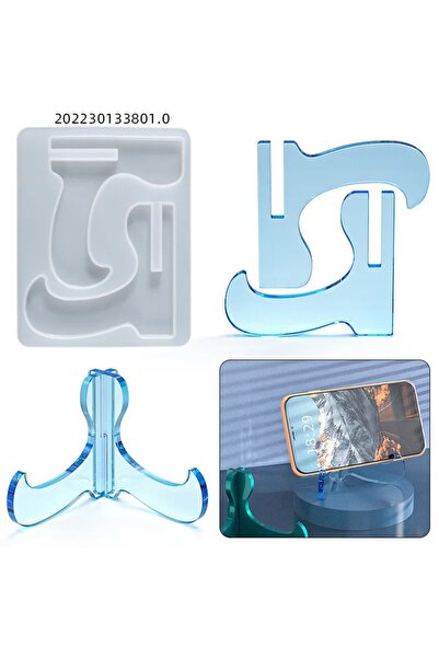 Choice 1pcs DIY Crystal Epoxy Resin Mold Assembly Mobile Phone Table Bracket Silicone Mould