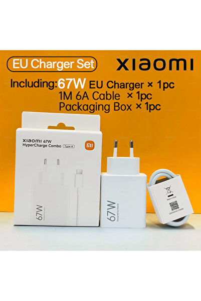 Xiaomi EU 67W Charger Set Original 67W Phone Charger Fast Turbo Charging Cargador USB Cable Plug Wall Adap