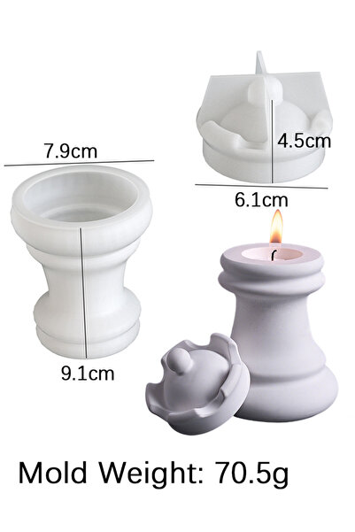 Choice1 مجموعة قوالب السيليكون على شكل جرة شموع الشطرنج 02 قوالب صب إيبوكسي ك...