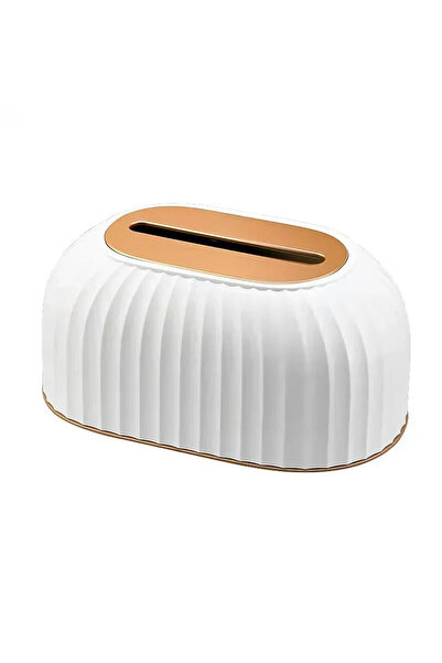 Choice علبة مناديل بيضاء مخططة، علبة مناديل فاخرة خفيفة للاستخدام المنزلي وال...