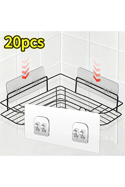 Choice8 20pcs Shower Caddy Adhesive Sticker Hook Replacement Mount Hook Soap ...
