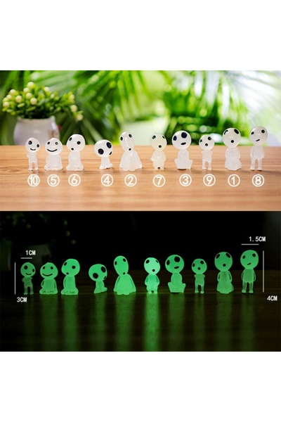 Choice green 10pcs Night Light Elf Dolls Resin Statues Alien Dolls for Garden...