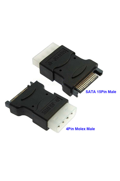 Choice 4 PIN Male SATA to Big 4PIN Converter Male to Male SATA 15PIN HDD Powe...