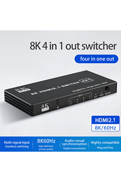 Choice 4 Port HDMI 2.1 Switch Splitter 120Hz 5/4/3-Port HDMI 8K@60Hz Splitter Switcher CEC 48Gbps with rem