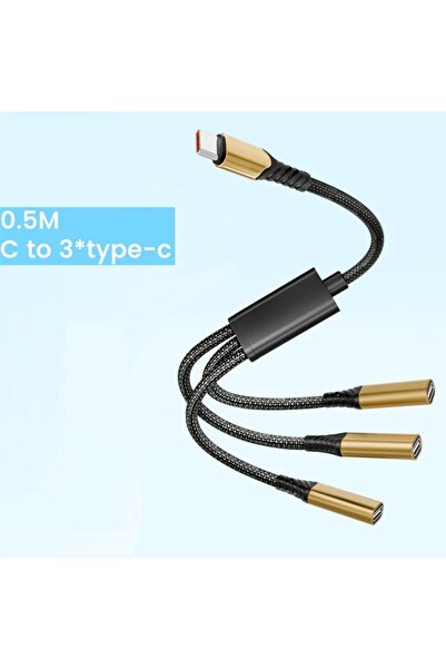 Choice كابل موزع OTG 3 في 1 من النوع C إلى 3 USB أنثى، محور نقل بيانات سريع الشحن USB2.