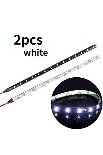 Choice أبيض 2 قطعة 30 سم 15 LED ضوء مرن ذاتي اللصق مع ديكور سيارة مقاوم للماء...