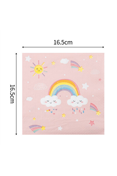 Choice 20pcs Picnic Tableware Printed Rainbow Cloud Disposable Tissue, Birthday Party, Holiday Party, Gradu