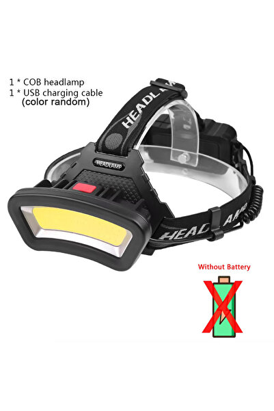 Choice مصباح أمامي COB بدون بطارية، إضاءة واسعة النطاق للصيد، مصباح أمامي فائق السطوع لصيد الأسماك والتخييم