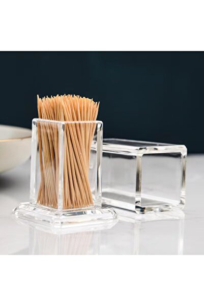 Choice transparent 1pc Acrylic Toothpick Storage Box，Creative Toothpick Holder，High-end Transparent Toothpi