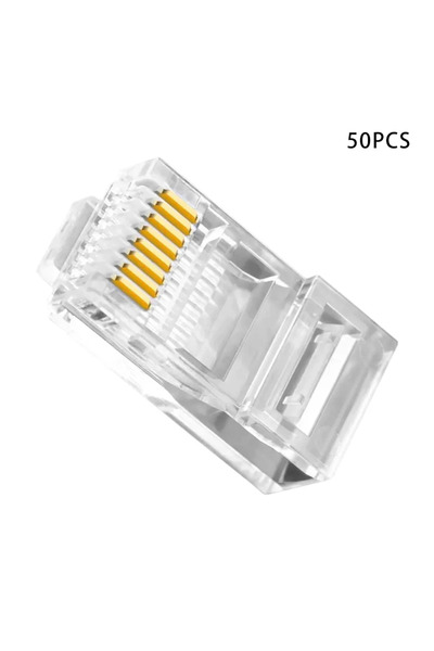 Choice 50PCS 50PCs 100PCs Cat6 Connector RJ45 Connector Network Unshielded RJ45 Perforated Crystal Head Net