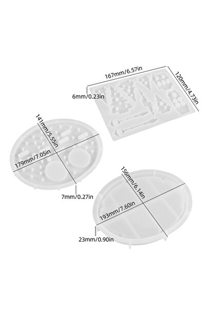 Choice قوالب سيليكون SY-134 مكونة من 3 قطع بأشجار ثلجية ومنازل وفوانيس، تصميم منظر طبيعي للشوارع المجوفة