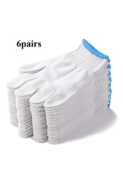 Choice 12 قطعة من القفازات الواقية المصنوعة من خيوط القطن، قفازات العمل المصن...
