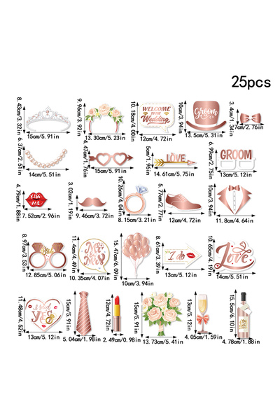 Choice1 النمط أ 25 قطعة من الدعائم الورقية المضحكة لحفلات الزفاف، صور شخصية ل...