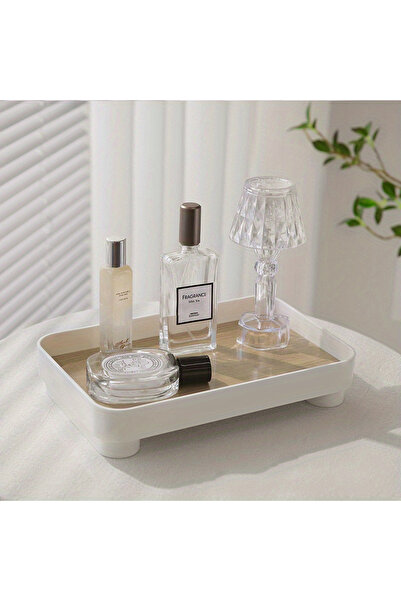 Choice صينية خشبية مربعة، صينية تخزين خشبية لسطح المكتب، طاولة تزيين للعلاج بالروائح العطرية، تخزين مستحضرات التجميل