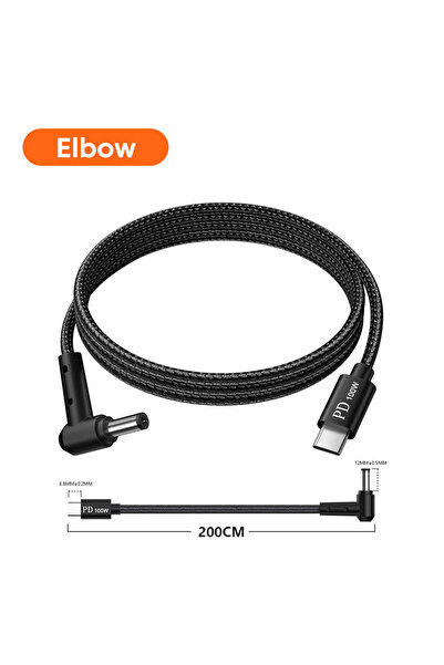 Choice Elbow 100W Type C to DC Notebooks Charging Cable USB C to dc 5.5x2.1mm Male Converter Cable USB C P