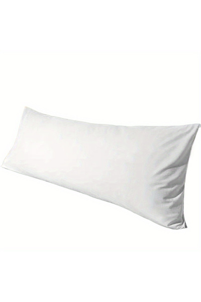 Choice غطاء وسادة للجسم أبيض مقاس 51×137 سم (بدون قلب الوسادة) مقاوم للتجاعيد...