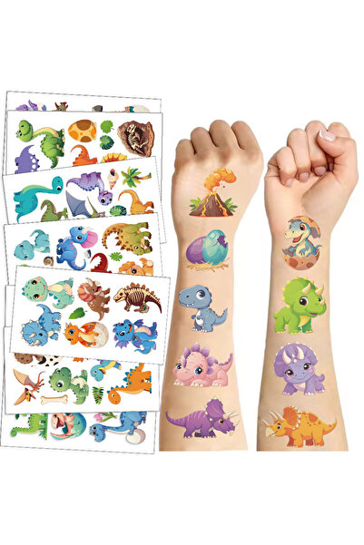 Choice 10 قطع ديناصور 10 قطع ملصقات وشم مؤقتة على شكل ديناصور كرتوني ملصقات د...