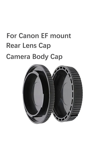 Choice غطاء أمامي لجسم كاميرا Canon EF + غطاء عدسة خلفي لعدسات الكاميرا لكامي...
