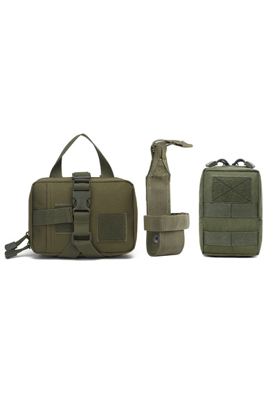 Choice green 3Pcs Dog Tactical Bags Attaching on Harness Vest 2Pcs Pouch Moll...