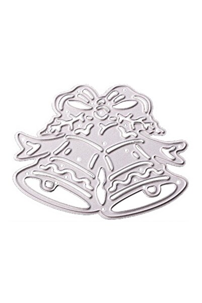 Choice قوالب قطع معدنية فضية قطعة واحدة على شكل جرس رنين لعيد الميلاد، استنسل...