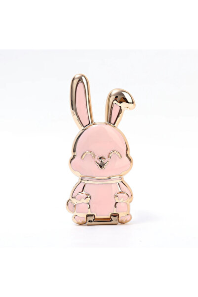 Choice حامل هاتف محمول عالمي باللون الوردي على شكل أرنب لطيف وحامل حلقة إصبع ...