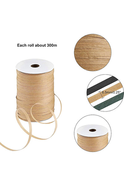 Choice AECH04-02912 300m/328 Yards 6.5mm Wide Raffia Ribbon Raffia Paper Craf...