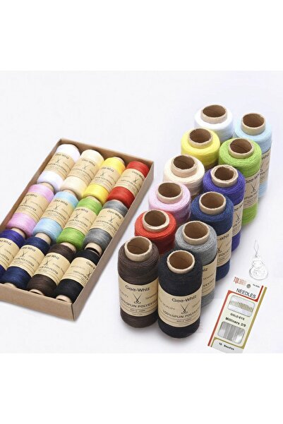 Choice لون A، 12 قطعة من خيوط الخياطة المنزلية من جلد البقر، كرتون ملون، لفة ...