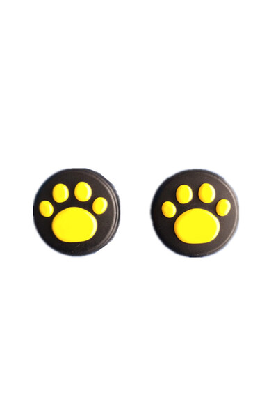 Choice yellow 2Pcs Cat Paw Silicone Thumb Stick Grip Cap Joystick Button Case...