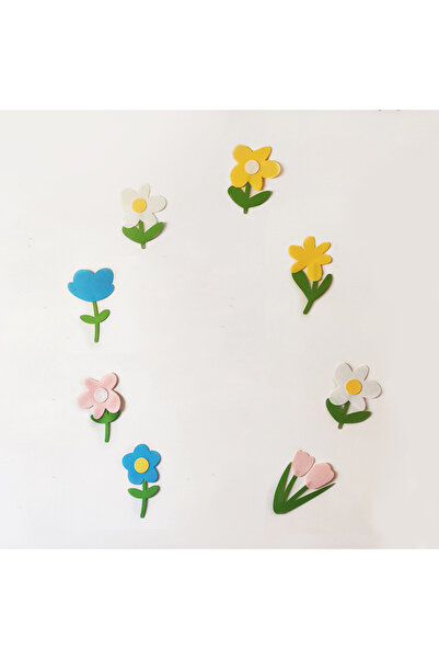 Choice مجموعة زهور اللباد الأخرى مكونة من 8 قطع/مجموعة ملصقات حائط زهور جميلة من اللباد لحفلات أعياد ميلاد الأطفال وحفلات الزفاف