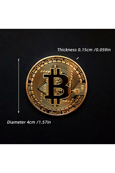 Choice مجموعة ميداليات بيتكوين ذهبية 1.5 مم مجموعة فنية أشياء مادية عملات بيت...