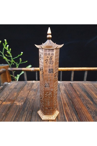 Choice مبخرة نحاسية سداسية ثلاثية الأبعاد - مبخرة بخور عتيقة ذات خط عمودي