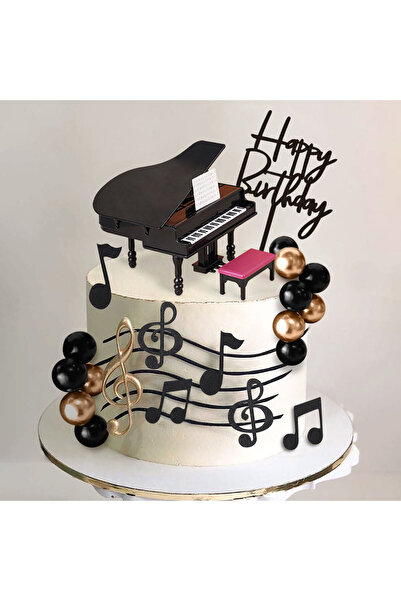 Choice black LaVenty Music Cake Topper Guitar Cake Toppers Music Notes Balls ...