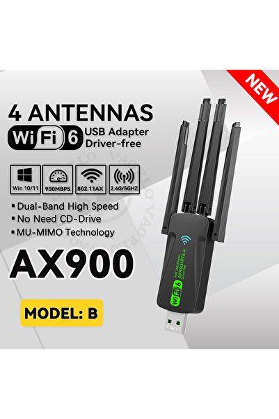 Choice Model B 2-in-1 WIFI6 USB WiFi Bluetooth 5.4 Dual-Band (2.4G&5G)Wireless Adapter 900Mbps Wireless Net