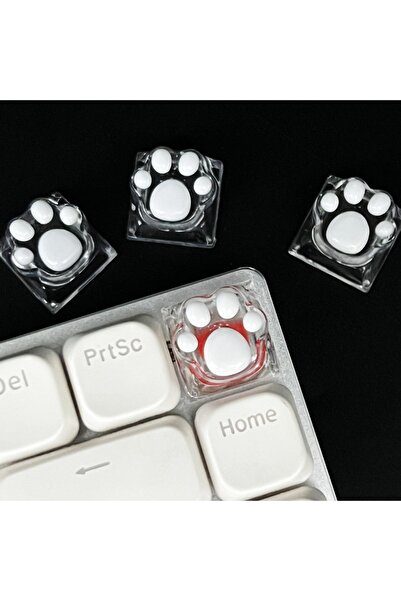 Choice أبيض 4 قطع مصنوعة يدويًا من الراتنج الأبيض والأسود الشفاف على شكل مخلب...