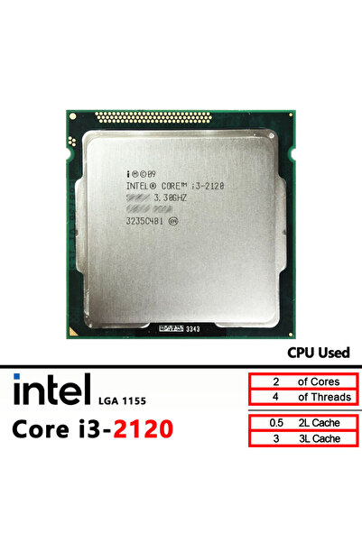 Intel Core i3-2120 Used i3 2120 3.3 GHz Dual-Core CPU 3M 65W A 1155