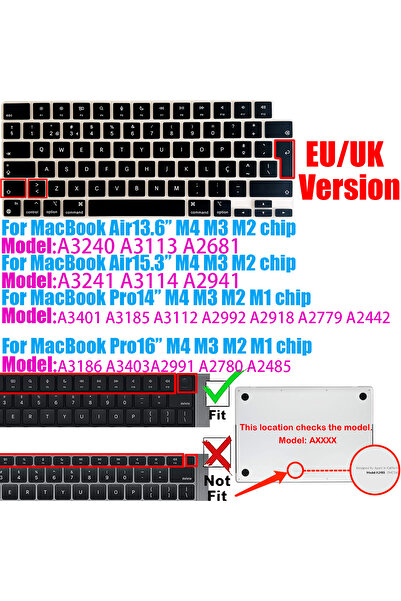 Choice EU Portugal Portugal Language Keyboard Silicone Skin Cover Fits for MacBook Pro/Air 13.6 15.3 14.2 1